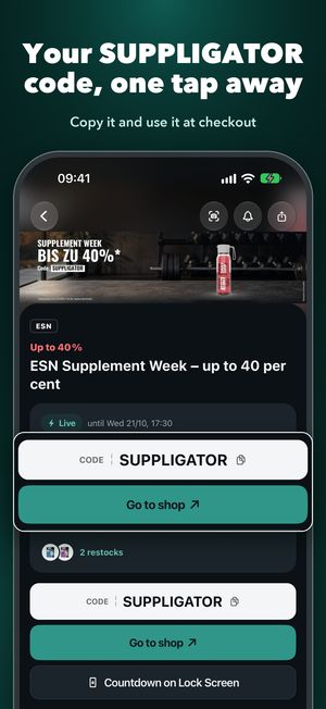 Your SUPPLIGATOR code, one tap away – Copy it and use it at checkout