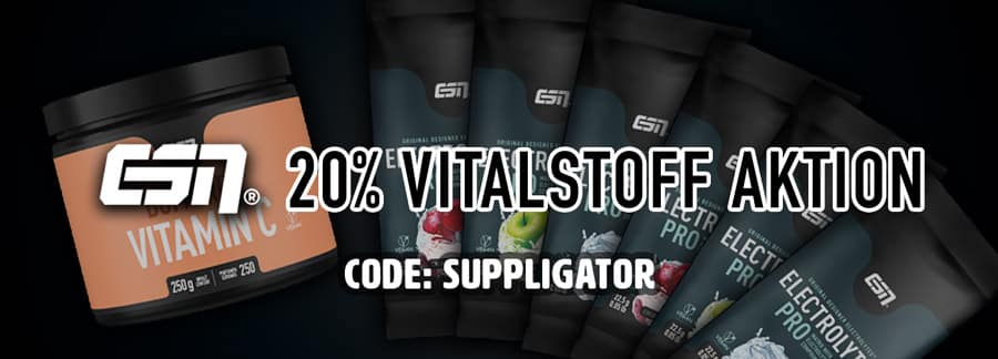 ESN Aktion mit 20% Rabatt auf Vitalstoffe + Vitamin C und Electrolytes Release