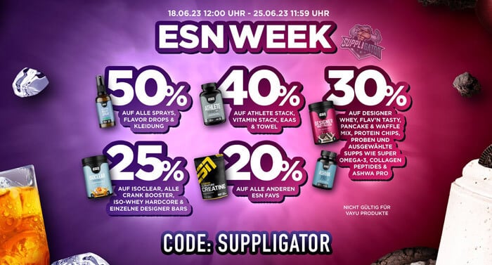 ESN Week mit bis zu 50% Rabatt im Juni 2023 + Launch neuer Produkte