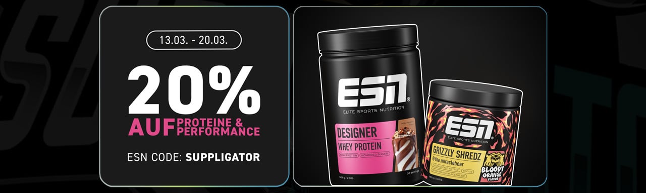 20% auf Proteine & Performance bei ESN + Launch des Grizzly Shredz