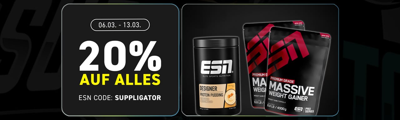 20% auf alles bei ESN mit Code SUPPLIGATOR