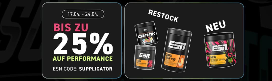 Bis zu 25% bei ESN Performance Week + neuer Crank Biceps Battle