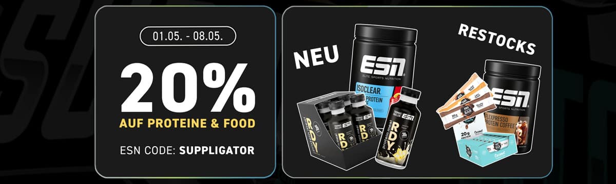 20% Rabatt bei ESN Protein & Food Aktion + Launch des ESN RDY