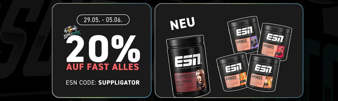 20% Rabatt auf fast alles bei ESN + Launch der neuen ESN Aminos
