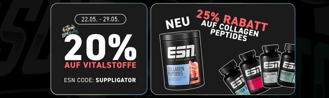 ESN Vitalstoffaktion mit bis zu 25% Rabatt + Launch des neuen Collagen Peptides