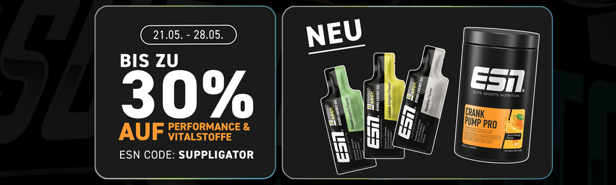 Bis zu 30% Rabatt bei ESN Performance & Vitalstoffe Aktion + neue NRGY Gele