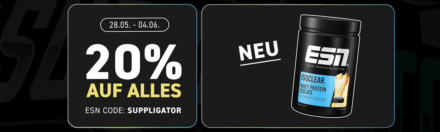 20% auf alles bei ESN + Launch ISOCLEAR Pina Colada