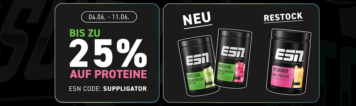 Bis zu 25% Rabatt bei ESN Proteinaktion + Launch Vegan ISOCLEAR