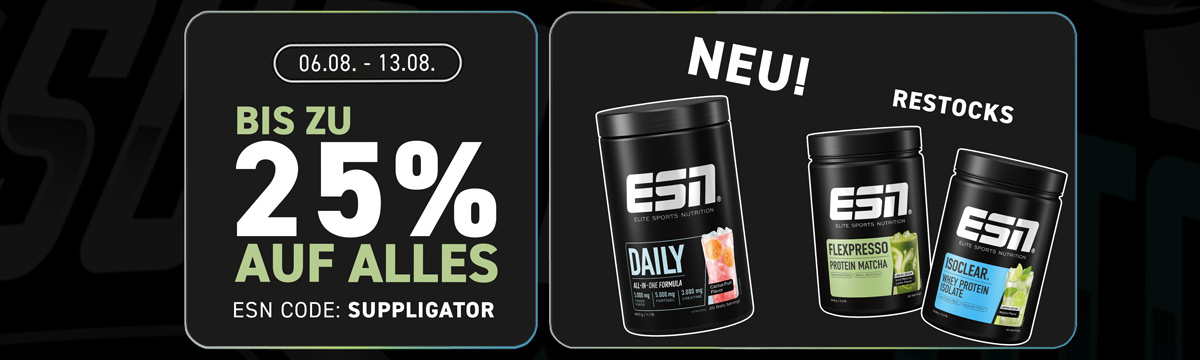Bis zu 25% auf alles bei ESN + neues Daily Cactus Fruit
