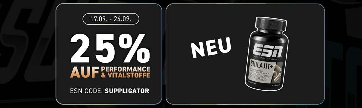 25% auf ESN Performance und Vitalstoffe mit vielen Extras