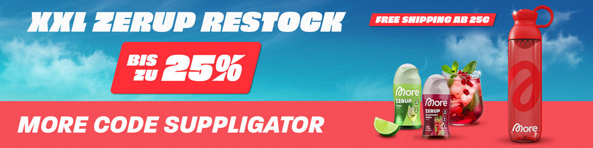Bis zu 25% bei XXL Zerup Restock mit XXL Verlosung und neuen Produkten