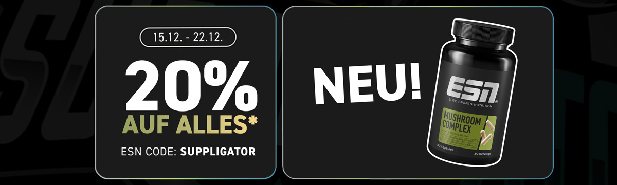 20% auf alles und 40% auf Proben bei ESN