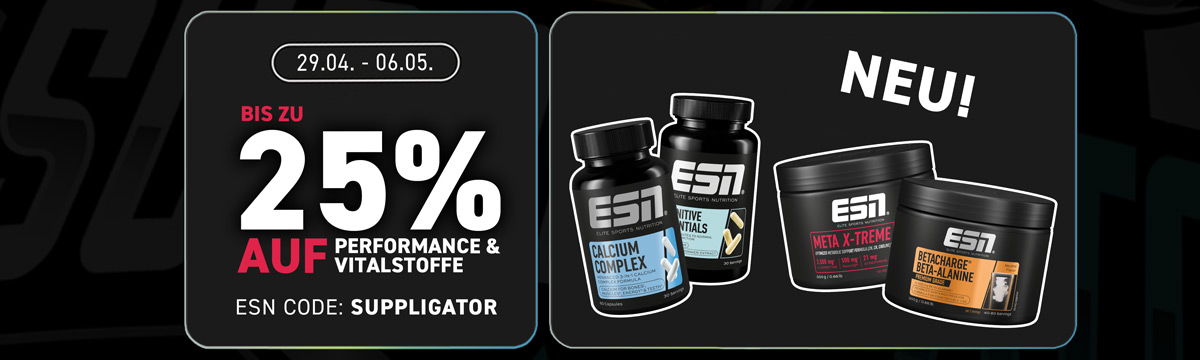 Bis zu 25% auf Performance & Vitalstoffe bei ESN + Launches neuer Produkte