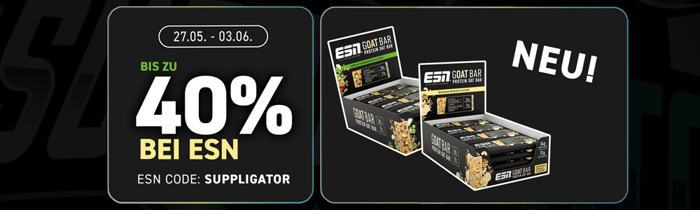 25% auf ESN Bars und Porridge mit Launch neuer Goat Bars