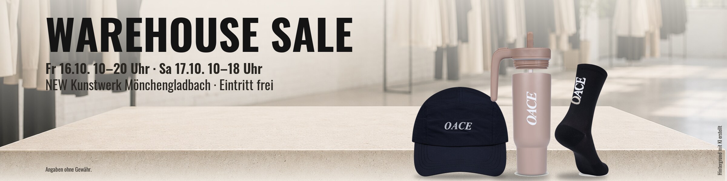 OACE Warehouse Sale in Mönchengladbach am 16. und 17.10.